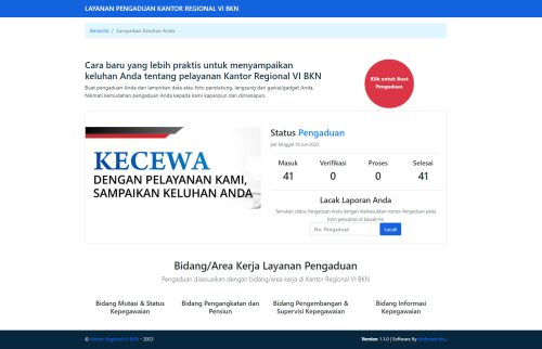 Sistem Layanan Pengaduan Kantor Regional VI BKN