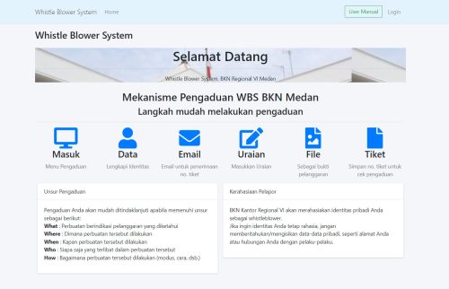 Whistle Blower System, BKN Regional VI Medan